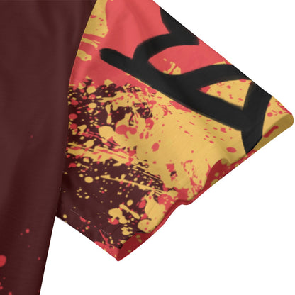Eco-friendly Built Through The Fire All-over Print Unisex V-neck T-Shirt
