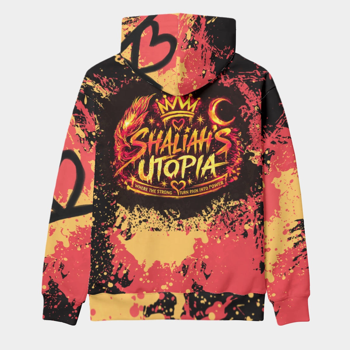 Eco-friendly Built Through The Fire All-Over Print Unisex Pullover Hoodie
